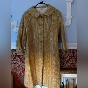 Vintage Mustard Textured Pea Coat